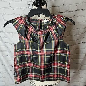 Crewcuts (J.Crew) Holiday Plaid Sleeveless Blouse Girls Size 10